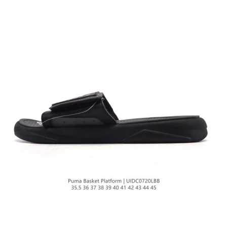 降价原价100元 Puma 彪马 Basket Platform 拖鞋男鞋新款一字拖 休闲鞋户外沙滩鞋 Puma魔术贴拖鞋 Puma新款魔术贴拖鞋，男情侣款，夏 - 点击图像关闭