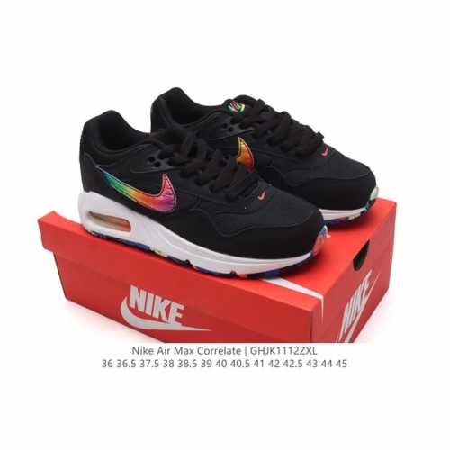 耐克 Nike Air Max Correlate 气垫缓震耐磨运动鞋时尚潮流休闲透气跑步鞋，选用网眼鞋面，脚感舒适透气。鞋舌、鞋侧及后跟处饰有品牌标识，简约大