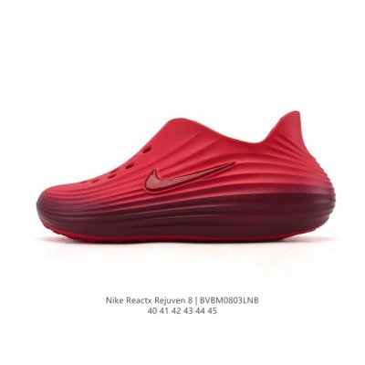 耐克 Nike Reactx Rejuven8 沙滩鞋 柔软回弹耐磨透气凉拖鞋 25夏季新款轻便透气洞洞鞋外穿休闲运动鞋 Hv5060-002 采用质感柔软且出