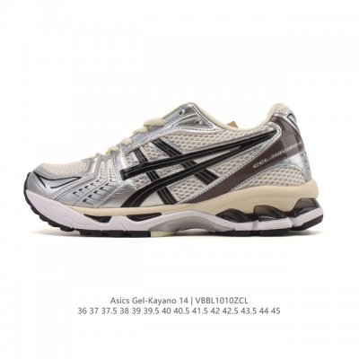 公司级 真标 亚瑟士 Asics Gel-Kayano 14 运动休闲透气专业缓震慢跑鞋。采用工程弹性双层再生网格密度鞋面材质，后跟3D可视Gel缓震乳胶物料，