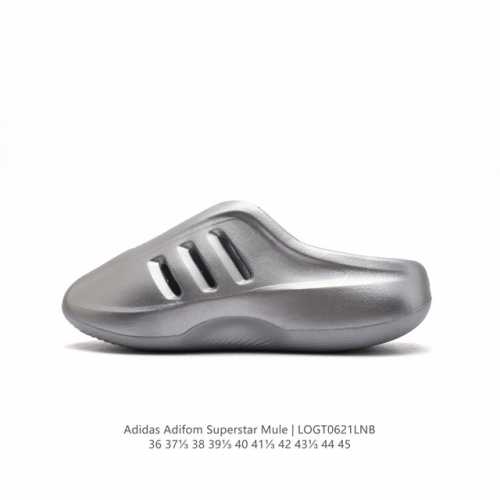 阿迪达斯 Adidas Adifom 夏季沙滩涉水百搭休闲拖凉拖鞋 超厚底增高男女鞋包头凉拖鞋。采用超轻95% 注塑 EVA塑料,5%泡沫塑料发泡缓震物料成型鞋
