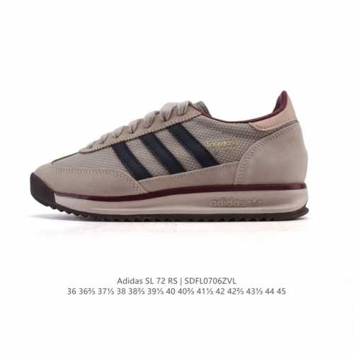 阿迪达斯Adidas Sl 72 Shoes 经典复古薄底运动鞋 T头鞋 三叶草复古休闲跑步鞋休闲运动鞋 这款经典运动鞋携复古型格，来访你的活力日常 采用舒爽帆