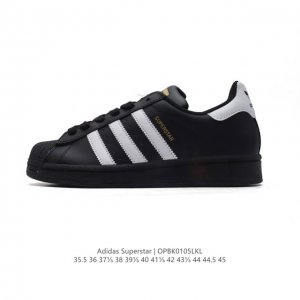 性价比版本 阿迪达斯 新款 Adidas Superstar 三叶草 经典贝壳头系列 新款休闲板鞋潮流男女士运动鞋 。鞋面柔软皮革材质 标志性的贝壳鞋头，锯齿三
