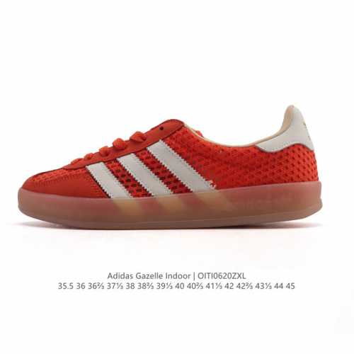 降价原价 元 阿迪达斯 Adidas Originals Gazelle Indoor复古三叶草防滑透明橡胶板鞋经典运动鞋。这款经典鞋,忠于原版设计,缀撞色三条