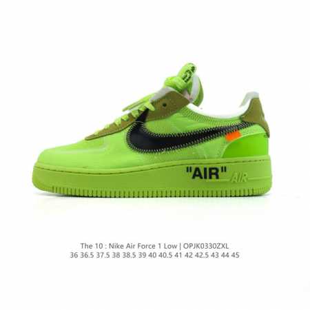 耐克Nike Off-White X Air Force 1 Ow联名空军一号厚底增高运动板鞋 鞋款延续了此次联名的设计风格，鞋身内侧同样印有大面积标语，水晶中 - 点击图像关闭