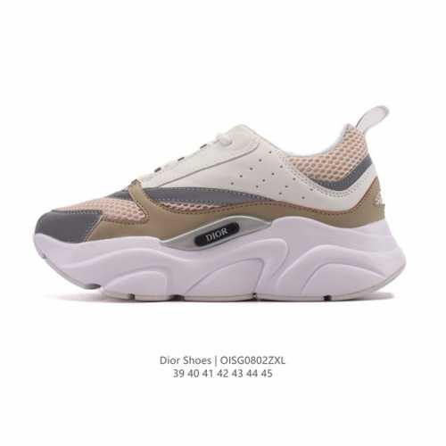 公司级 Dior 迪奥 高奢品牌 彰显高级气质 Dior 运动鞋低帮系列复古休闲鞋时尚慢跑鞋厚底老爹鞋圆头系带 运动跑鞋 生活休闲鞋 男款 时髦单品 时尚百搭