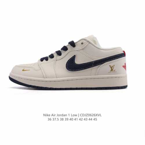 公司级 耐克 乔丹Air Jordan 1 Low Aj1 乔1 乔丹1代Aj1 低帮复古文化休闲运动篮球鞋 路易威登联名。从1985 年面世的元年款汲取设计灵