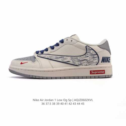 公司级 真标 耐克 Nike Air Jordan 1 Low Og Sp Military Blue Aj1乔1倒勾 2025年新款 蛇年新款 低帮篮球鞋 A