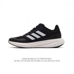 真爆 Adidas阿迪达斯 Runfalcon 3.0系列 爆米花 跑步鞋新款排汗减震防滑耐磨跑鞋。Adidas阿迪达斯男女子跑步系列runfalcon3.0跑