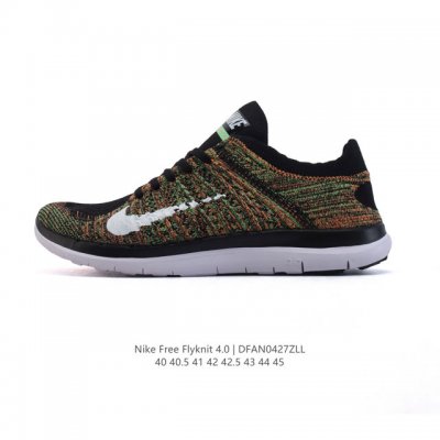 耐克Nike Free Flyknit 赤足4.0 轻跑鞋男士运动鞋 缓震性能胜过 3.0，轻薄特性胜过 5.0，Nike Free 4.0 Flyknit 男