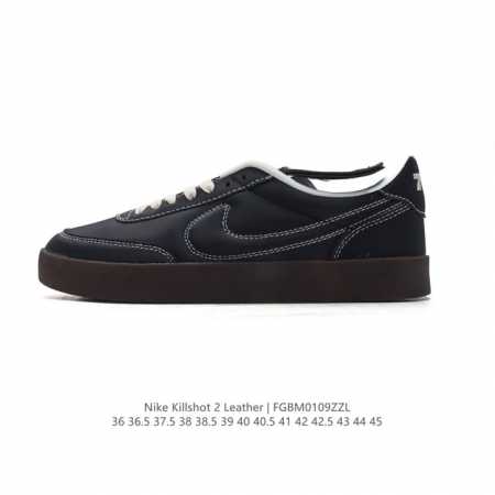 耐克板鞋 生胶米白 复古板鞋j.Crew X Nike 联名 Killshot Ii Leather 男女休闲复古运动鞋。采用米白色皮革制作鞋身，大号swoos - 点击图像关闭