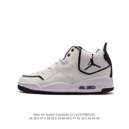 耐克 Nike Airjordancourtside23 乔丹23代 Aj23实战气垫缓震篮球鞋，Jordan 乔丹 男女鞋真标半码制，采用优质荔枝纹牛剖皮革鞋 - 点击图像关闭