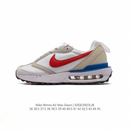 耐克 Nike Air Max Dawn 黎明系列 低帮气垫百搭休闲运动慢跑鞋，从配色上彰显出浓厚的复古气质。最大的亮点当属鞋型设计上加入结构元素，汲取1984 - 点击图像关闭