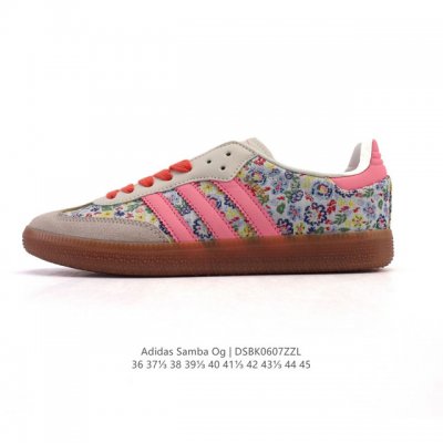 阿迪达斯 德训鞋 Adidas Originals Samba Og Shoes 经典运动鞋小白鞋 T头鞋 男女士板鞋 刺绣花朵鞋面彰显休闲摩登风情的时尚经典鞋