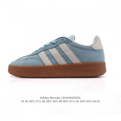 公司级 阿迪达斯 Adidas Barreda 考拉派对 复古休闲 清新 舒适百搭 德训鞋 T字头 防滑耐磨 低帮 板鞋 男女同款运动鞋。鞋头加宽设计提升了穿着