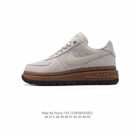耐克 Nike Air Force 1 Low Luxe 空军一号低帮厚底休闲运动板鞋 鞋款以1982年原版经典的 Air Force 1 Luxe 为蓝本，继 - 点击图像关闭