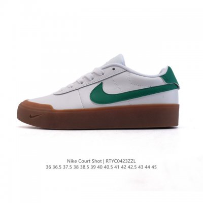新品 耐克 Nike Court Shot 男女子运动鞋春季透气轻便经典白昼 潮流 嘻哈 百搭 防滑 低帮 板鞋 Fq8146#拒绝沉闷黑白 质感满满的皮革鞋面
