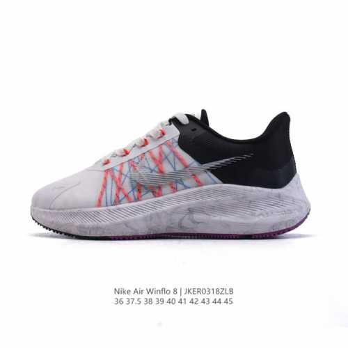140 耐克 男女鞋 Nike 耐克 Zoom Winflo 8 登月8代 气垫减震飞线透气运动跑步鞋，鞋面在前足部位采用半透明设计结合内层打孔细节，透气舒适。