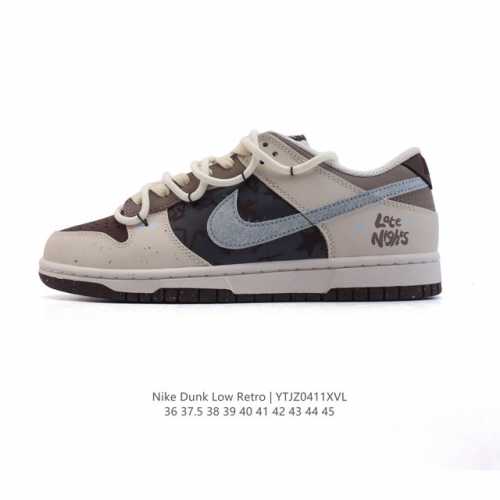 公司级 耐克 Nike Dunk Low Retro 运动鞋复古板鞋2025年新款 解构绑带 双鞋带，作为 80 年代经典篮球鞋款，起初专为硬木球场打造，后来成