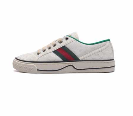 Gucci 古奇 小白鞋 古驰奢侈品女运动板鞋 休闲鞋子 Gucci Tennis 1977老花鞋 经典耐穿 复古感满满的gucci老花鞋老花满印板鞋 生胶底 - 点击图像关闭