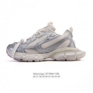 公司级 巴黎世家 Balenciaga 3Xl Sneakers 巴黎世家 十代网布系带低帮走秀复古老爹运动鞋 透气网纱 网面 材料和聚氨酯 磨损效果 鞋头边缘