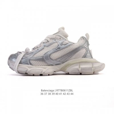 公司级 巴黎世家 Balenciaga 3Xl Sneakers 巴黎世家 十代网布系带低帮走秀复古老爹运动鞋 透气网纱 网面 材料和聚氨酯 磨损效果 鞋头边缘