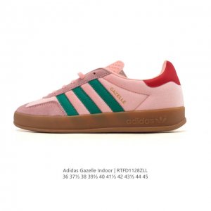 阿迪达斯 Adidas Originals Gazelle Indoor复古三叶草防滑透明橡胶板鞋经典运动鞋。这款经典鞋,忠于原版设计,缀撞色三条纹和鞋跟饰片。