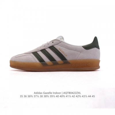 阿迪达斯 Adidas Originals Gazelle Indoor复古三叶草防滑透明橡胶板鞋经典运动鞋。这款经典鞋,忠于原版设计,缀撞色三条纹和鞋跟饰片。