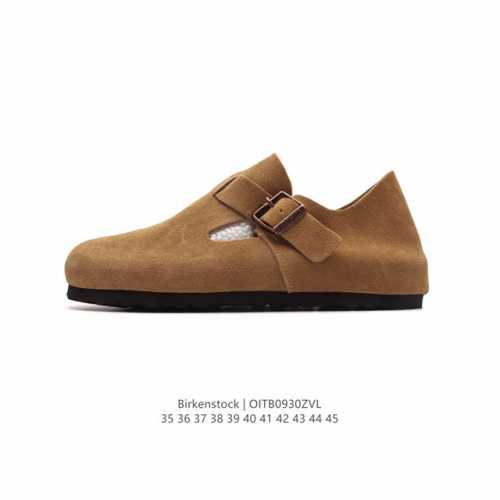 Birkenstock Boston Vl 勃肯男女鞋 绒面金属针扣软木底包头运动鞋 天鹅绒般的绒面革赋子休闲的经典外观，牛皮绒面革质地柔软 搭配可调节鞋扣提升