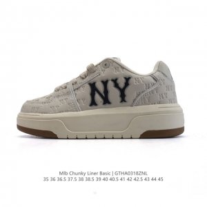 210 【公司级】Mlb Chunky Liner Basic 人气单品学长鞋系列新款 轻量增高厚底百搭休闲运动板鞋 男女轻便胶鞋 高级街头休閒品牌鞋。Mlb