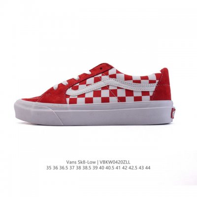 万斯 Vans Sk8-Low 经典款 小红书爆款低帮 棋盘格 休闲帆布硫化板鞋 工艺：硫化1:1 重量1:1、真标、原钢印、材质标、鞋型标、合格证 尺码：35