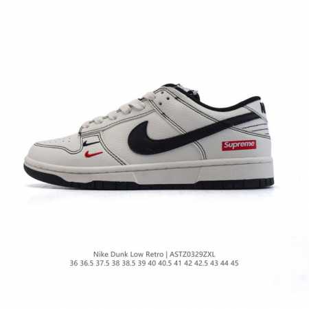 耐克 Nike Dunk Low Retro 运动鞋复古板鞋。作为 80 年代经典篮球鞋款，起初专为硬木球场打造，后来成为席卷街头的时尚标杆，现以经典细节和复古 - 点击图像关闭