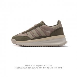 阿迪达斯adidas Sl 72 Shoes 经典复古薄底运动鞋 T头鞋 三叶草复古休闲跑步鞋休闲运动鞋 这款经典运动鞋携复古型格，来访你的活力日常 采用舒爽帆