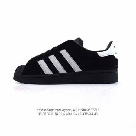 140 阿迪达斯 Adidas Superstar Ayoon W 三叶草运动鞋经典贝壳头板鞋 时尚男女鞋 。皮革鞋面材质 标志性的贝壳鞋头，锯齿三条纹，简约的 - 点击图像关闭