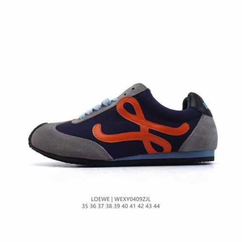 公司级 Loewe 罗意威 Ballet Runner 皮革织物拼接 简约圆头 系带 低帮 运动休闲鞋这双鞋是Loewe新发布的Ballet Runner 2.