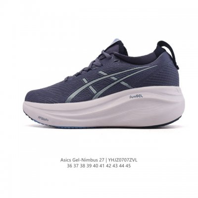 公司级 Asics亚瑟士升级Gel-Nimbus 27男女款跑鞋透气缓震回弹跑鞋N27跑步鞋该鞋款专为提高跑者舒适度和运动表现而设计，搭载了新型鞋面材料和更强的