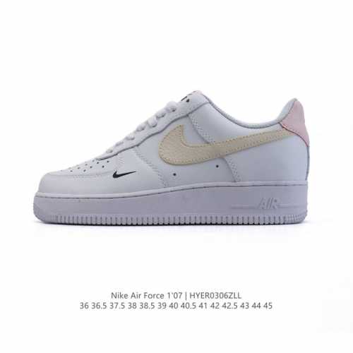 130 耐克 Nike Air Force 1 '07 Low 2025新年新款 空军一号含气垫 小白鞋 低帮百搭厚底增高休闲运动板鞋。柔软、弹性十足的缓震性能