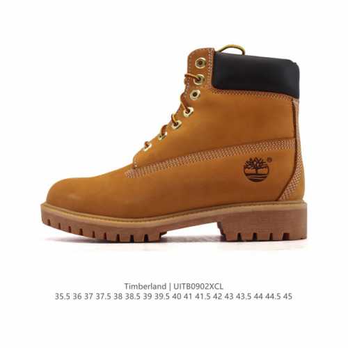 公司级 Timberland添柏岚靴子天伯伦高帮马丁靴 踢不烂经典大黄靴 防水面料 高帮靴 马丁靴 户外休闲潮流系列 搭配防臭防腐真皮乳胶鞋垫，给您完美的穿着体