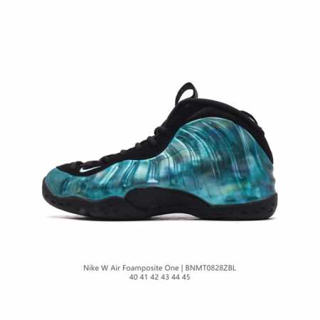 耐克nike Air Foamposite One 篮球运动鞋 ，它是一双内场的后卫战靴，97年1月份首期发行，使用foamposite一次成型的喷塑鞋面，前掌 - 点击图像关闭