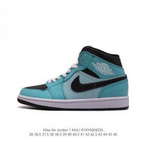特价头层皮 耐克 Nike Air Jordan 1 Mid 男女子篮球鞋时尚轻盈板鞋aj1乔1运动鞋 乔丹一代 高帮复古休闲篮球鞋 。Air Jordan 1