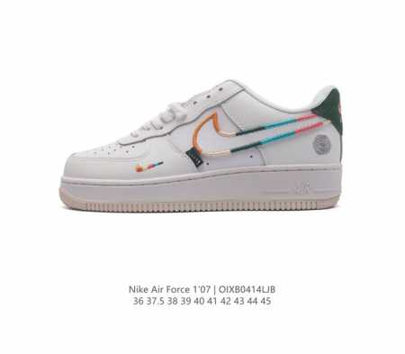 二层皮 耐克 Nike Air Force 1 '07 Low 空军一号含气垫 低帮百搭厚底增高休闲运动板鞋。柔软、弹性十足的缓震性能和出色的中底设计，横跨复古 - 点击图像关闭