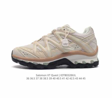 公司级 萨洛蒙 Salomon Xt-Quest Adv Beige 萨洛蒙 探索者系列户外越野跑鞋 鞋面采用sensifit贴合技术 全方位贴合包裹脚型 鞋跟 - 点击图像关闭