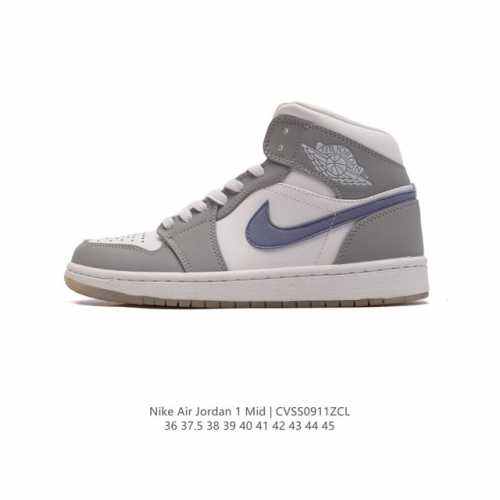 头层皮 耐克 Nike Air Jordan 1 Mid 男女子篮球鞋时尚轻盈板鞋aj1乔1运动鞋 乔丹一代 高帮复古休闲篮球鞋 。Air Jordan 1 M