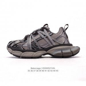公司级 巴黎世家 Balenciaga 3Xl Sneakers 巴黎世家 十代网布系带低帮走秀复古老爹运动鞋 解构绑带 透气网纱 网面 材料和聚氨酯 磨损效果