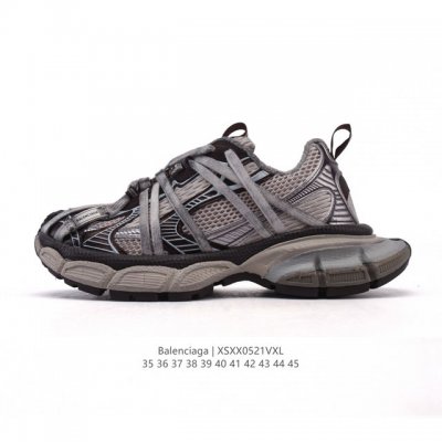 公司级 巴黎世家 Balenciaga 3Xl Sneakers 巴黎世家 十代网布系带低帮走秀复古老爹运动鞋 解构绑带 透气网纱 网面 材料和聚氨酯 磨损效果
