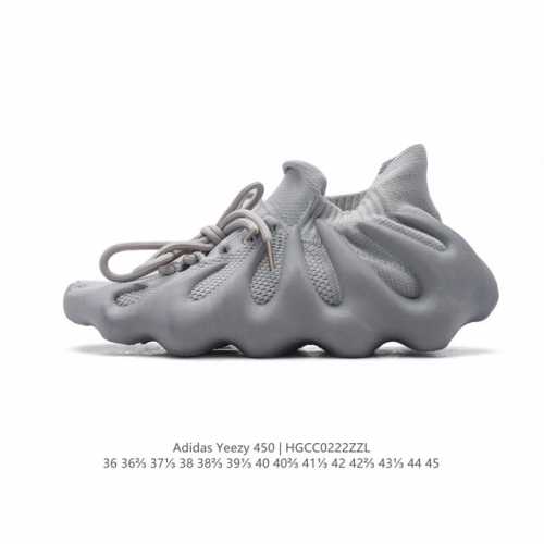 阿迪达斯 Adidas Yeezy 450 侃爷椰子 贾斯丁比伯同款 编织袜套鞋 该系列搭配夸张的锯齿中底设计 独特的上翻结构十分符合各路球鞋玩家给他的爱称 中
