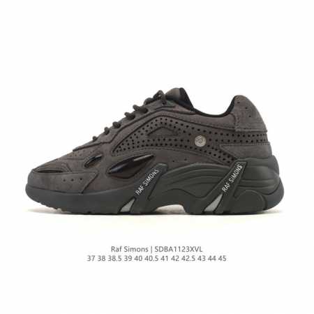新品公司级 拉夫 西蒙斯 Raf Simons 舒适百搭 低帮 老爹鞋 男女同款Raf Simons橡胶鞋底系带圆头徽标拼接休闲运动鞋 黑色 37拼接设计、穿孔 - 点击图像关闭