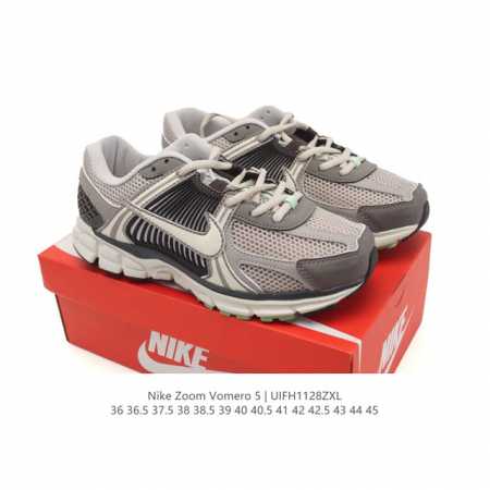 Nike 耐克夏季 Zoom Vomero 5 运动鞋休闲训练跑步鞋，Nike Zoom Vomero 5 运动鞋妥帖包覆足部，提供透气支撑效果。耐穿材料组合设 - 点击图像关闭