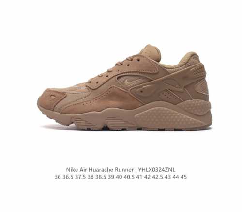 Nike 耐克正品air Huarache Runner男女鞋缓震复古运动鞋厚底增高老爹鞋 Nike Air Huarache Run 运动鞋 依托织物面料和橡