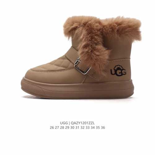 童鞋 Ugg 中帮靴子 儿童雪地靴 大超毛领 俏皮可爱的百变造型， 美国轻奢品牌ugg 平底系列冬季羊毛一体雪地休闲保暖毛毛家居包头棉鞋。官方同步包装 检验标